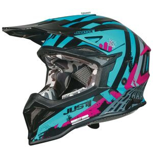 JUST1 Just1 J39 Motocross Helmet Teal Black Pink Matt 2026