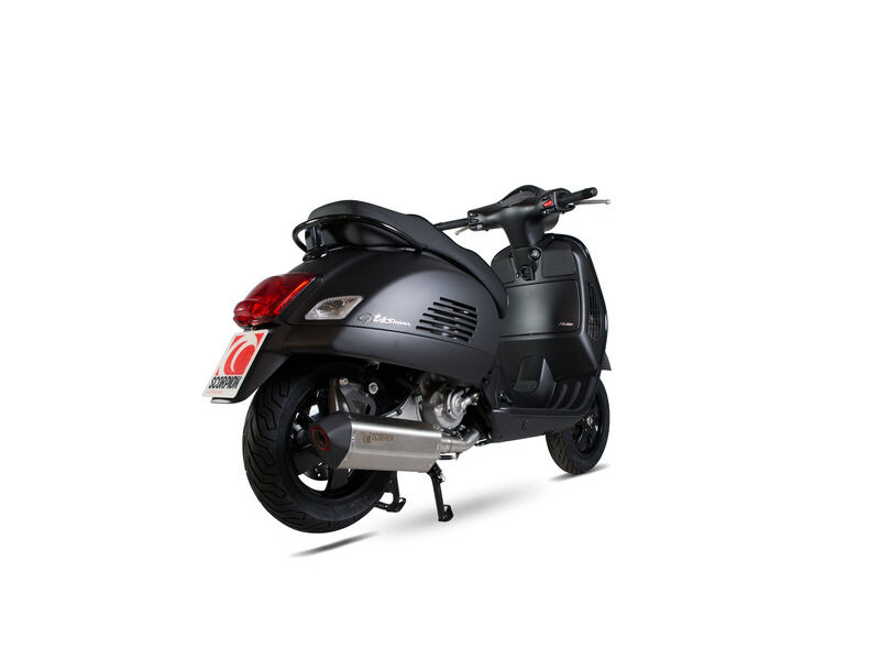 SCORPION EXHAUST Vespa GTS 125, 2009-17 / GTS250, 2005-13 / GTS300, 2008-18 / GTV250, 2006-13 / GTV300, 2010-18 Serket Parallel Full System click to zoom image