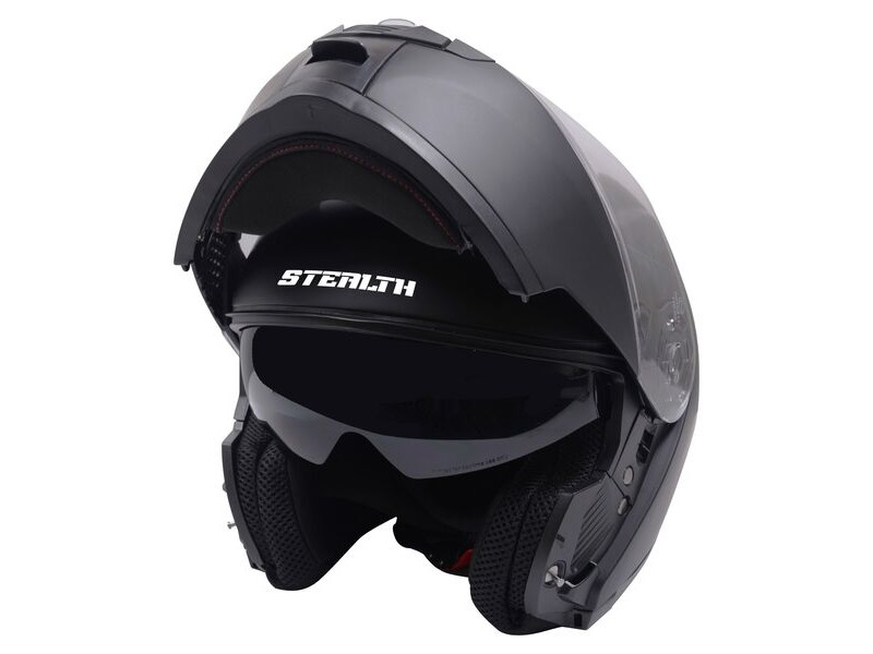 STEALTH Stealth V159 Flip Road Helmet Plain Matt Black click to zoom image