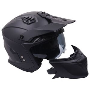 STEALTH Stealth Fighter Multi Function Motorcycle Full & Open Face Helmet - Matt Black click to zoom image