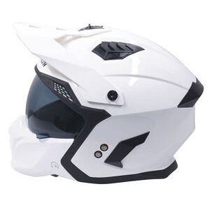 STEALTH Stealth Fighter Multi Function Motorcycle Full & Open Face Helmet - Gloss White click to zoom image