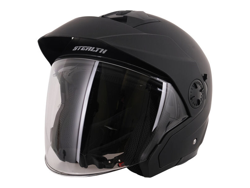 STEALTH Metro Open Face Helmet - Matt Black click to zoom image