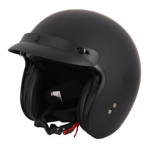 STEALTH Open Face Helmet With Peak - Matt Black click to zoom image