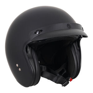 STEALTH Open Face Helmet With Peak - Matt Black click to zoom image