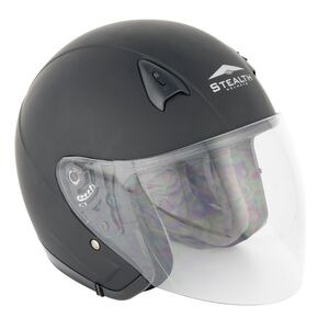 STEALTH NT200 Adult Open Face Helmet - Matt Black click to zoom image