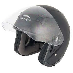 STEALTH NT200 Adult Open Face Helmet - Matt Black click to zoom image