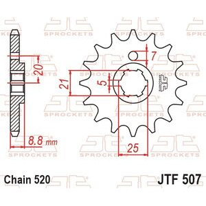 JT SPROCKETS Sprocket Front JTF 507-15 