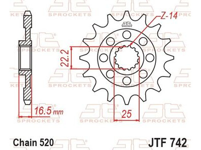 JT SPROCKETS Front Sprocket JTF742.15RB - Rubber Cushioned