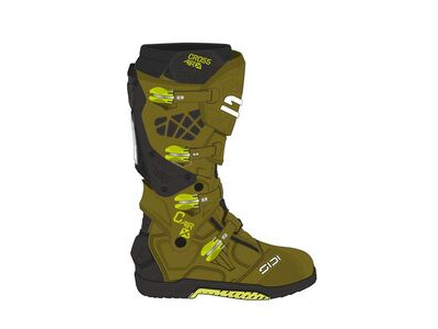 SIDI Crossair X CE Boots Olive Green/Fluo Yellow