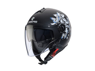 CABERG Riviera V4X Mia Matt Black/White/Grey/Light Blue Helmet