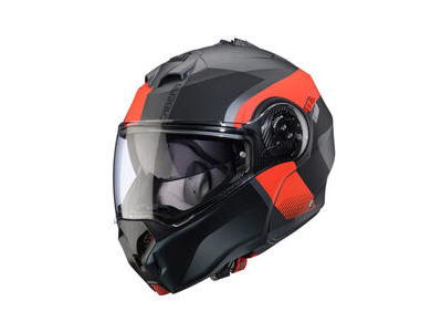 CABERG Duke Evo Indy Matt Gun Metal/Red Fluo/Black Helmet