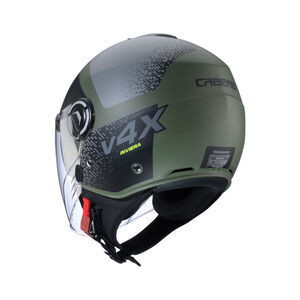 CABERG Riviera V4X Alpha Matt Military Green/Blk/Grey Helmet click to zoom image