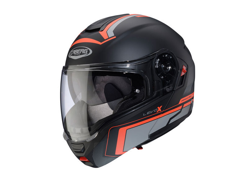 CABERG Levo X Elite Matt Black/Grey/Fluo Red Helmet Special Order click to zoom image