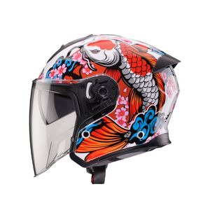 CABERG Flyon 2 Koi White/Red/Orange Helmet Special Order click to zoom image