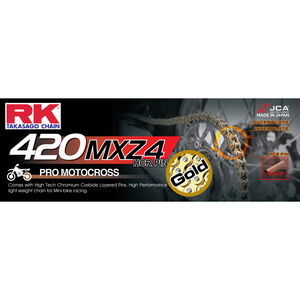 RK CHAINS CHAIN GB420MXZ4-134 GOLD Premium MX NON-O-RING 