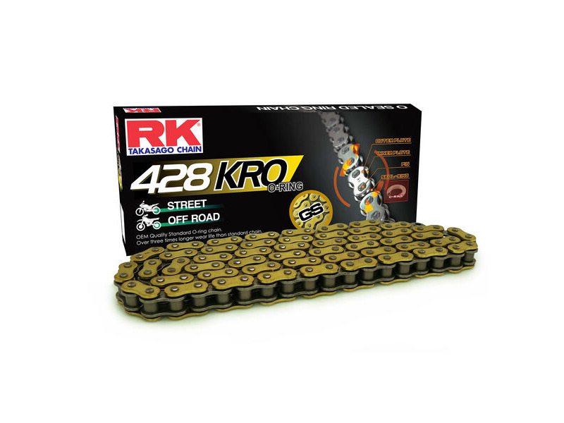 RK CHAINS GS428KRO-118 Gold O-Ring Chain click to zoom image
