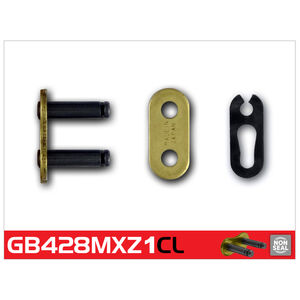 RK CHAINS GB428MXZ1-CL Gold Premium MX Con Clip Link 