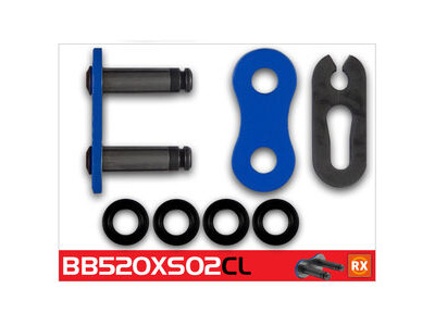 RK CHAINS BB520XSO2-CL Blue RX-Ring Con Clip Link