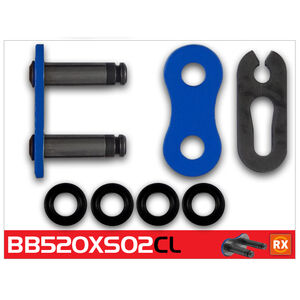 RK CHAINS BB520XSO2-CL Blue RX-Ring Con Clip Link 