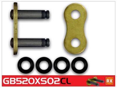 RK CHAINS GB520XSO2-CL Gold RX-Ring Con Clip Link