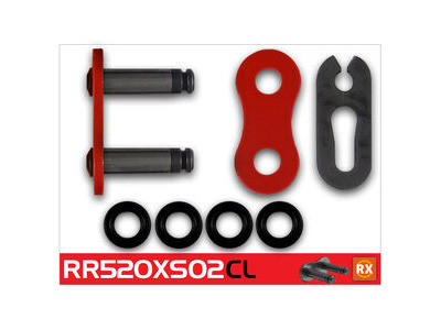 RK CHAINS RR520XSO2-CL Red RX-Ring Con Clip Link