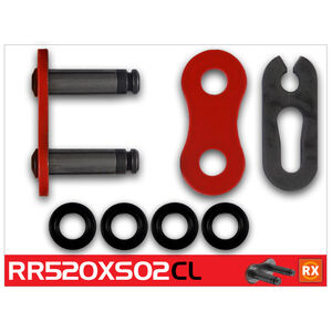 RK CHAINS RR520XSO2-CL Red RX-Ring Con Clip Link 