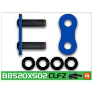 RK CHAINS BB520XSO2-CLF Blue RX-Ring Con Rivet Link 