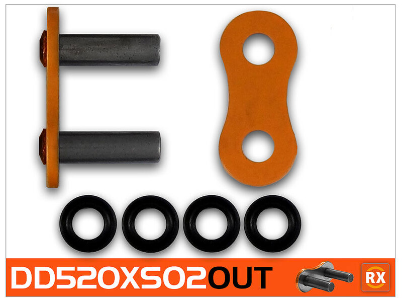 RK CHAINS DD520XSO2-CLF Orange RX-Ring Con Rivet Link click to zoom image