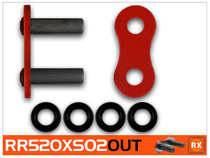 RK CHAINS RR520XSO2-CLF Red RX-Ring Con Rivet Link 