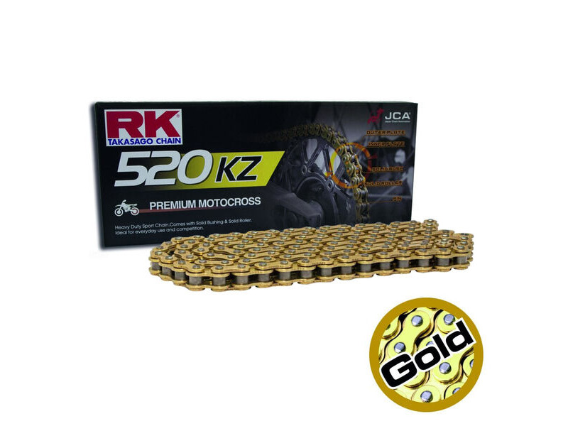 RK CHAINS CHAIN 520KZ PER LINK (200FT=1920) GOLD - HEAVY DUTY click to zoom image