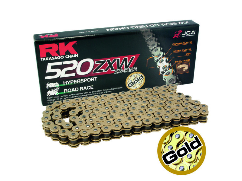 RK CHAINS CHAIN GB520ZXW-150 GOLD - PREMIUM X-RING click to zoom image