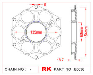RK CHAINS E0036 Quick-change sprocket mounting adaptor for Ducati Afam PCD3 B6638 B5638 A4512 