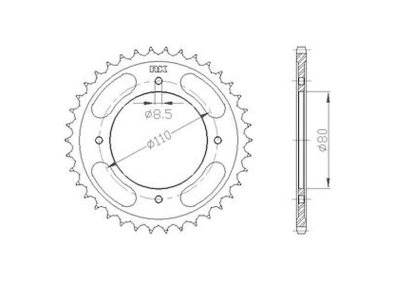 RK CHAINS Sprocket Rear RK-B3296-41 JTR1219 Afam 10235 click to zoom image