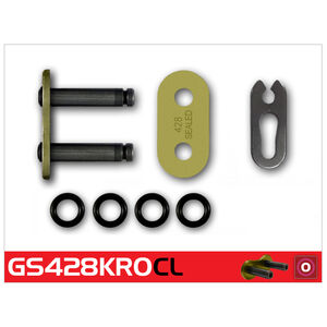 RK CHAINS GS428KRO-CL Gold O-Ring Con Clip Link 