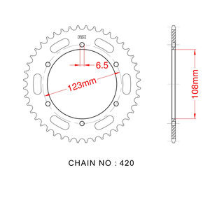 RK CHAINS Sprocket Rear RK-B2121-59 JTR1133-59 