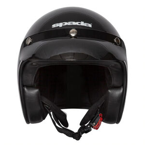 SPADA Helmet Open Face Classic Plain Gloss Black click to zoom image