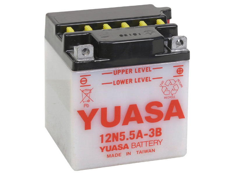 YUASA 12N5.5A3B-12V - Dry Cell, Includes Acid Pack click to zoom image