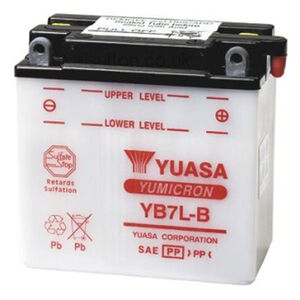 YUASA YB7LB-12V YuMicron - Dry Cell, Includes Acid Pack 