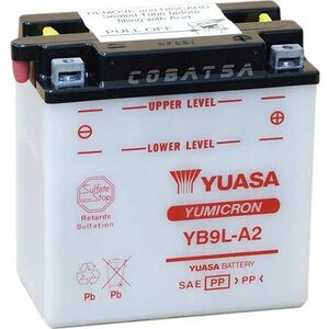 YUASA YB9LA2-12V YuMicron - Dry Cell, Includes Acid Pack 