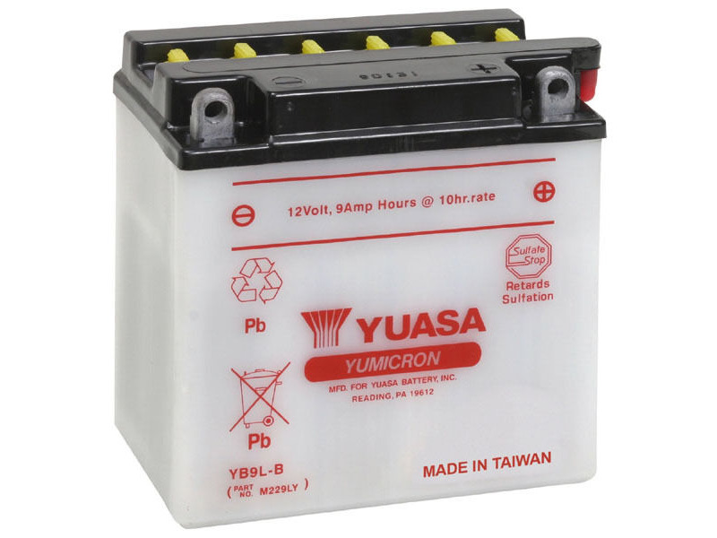 YUASA YB9LB-12V YuMicron - Dry Cell, No Acid Pack click to zoom image