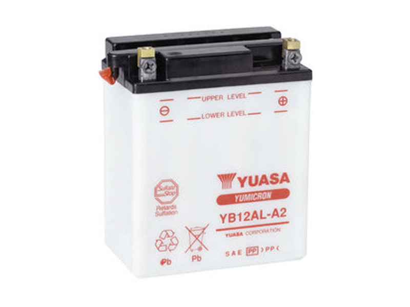 YUASA YB12ALA2-12V YuMicron - Dry Cell, Includes Acid Pack click to zoom image