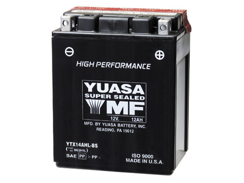 YUASA YTX14AHLBS-12V High Performance MF VRLA - Dry Cell, Includes Acid Pack click to zoom image