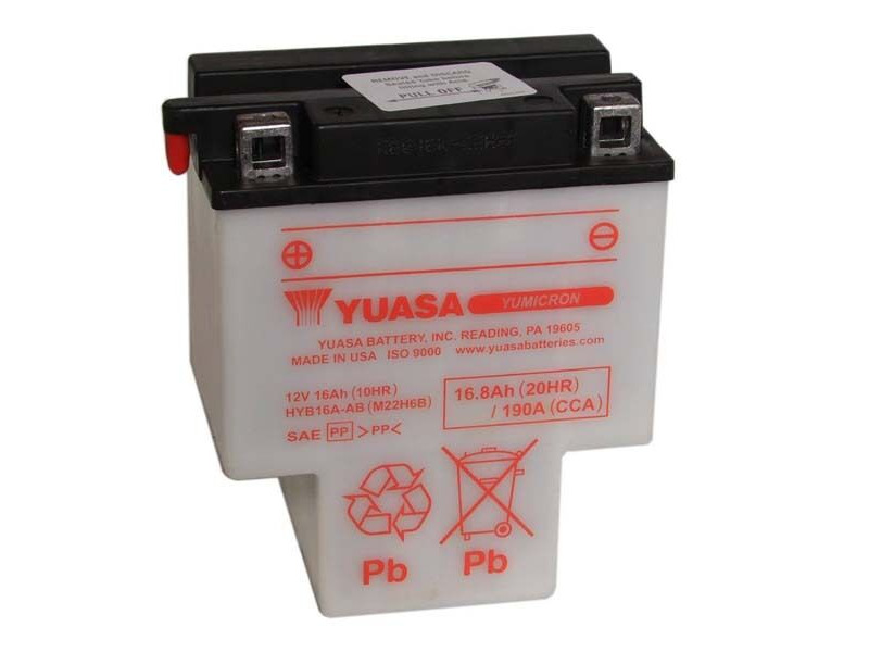 YUASA HYB16AAB-12V YuMicron - Dry Cell, No Acid Pack end of line click to zoom image