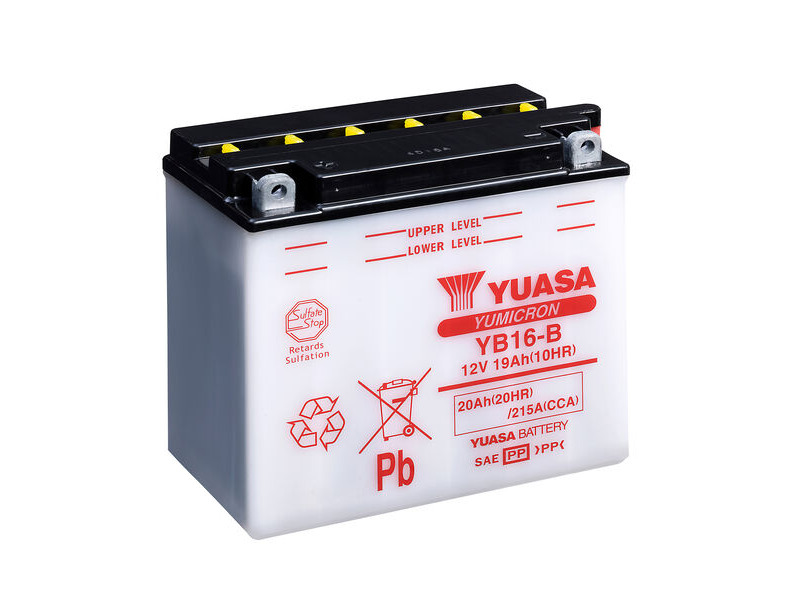 YUASA YB16B-12V YuMicron - Dry Cell, Includes Acid Pack click to zoom image