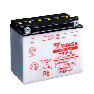 YUASA YB16B-12V YuMicron - Dry Cell, Includes Acid Pack 