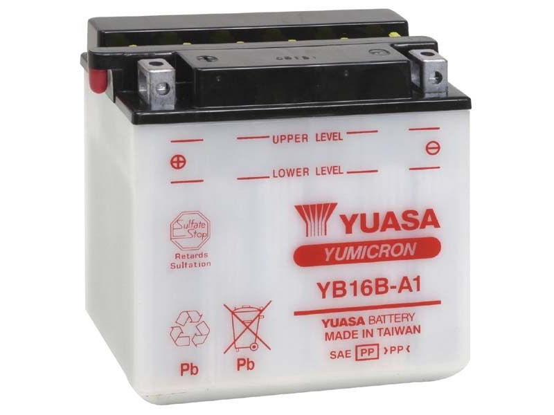YUASA YB16B-A1-12V YuMicron - Dry Cell, Includes Acid Pack click to zoom image