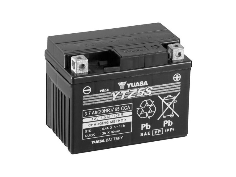 YUASA YTZ5S-12V High Performance MF VRLA - Dry Cell, Includes Acid Pack click to zoom image