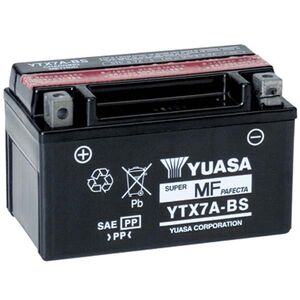YUASA YTX7ABS-12V MF VRLA - Dry Cell, Includes Acid Pack 