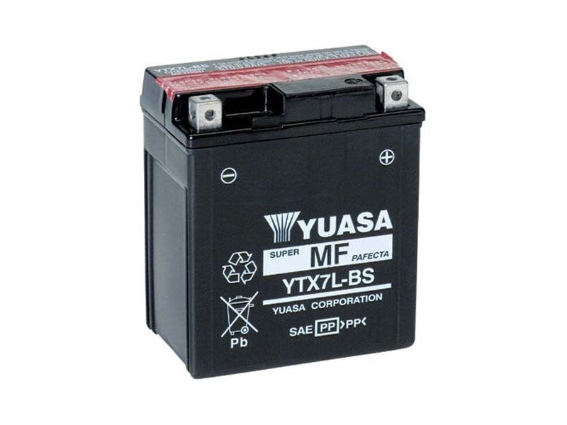 YUASA YTX7LBS-12V MF VRLA - Dry Cell, Includes Acid Pack click to zoom image