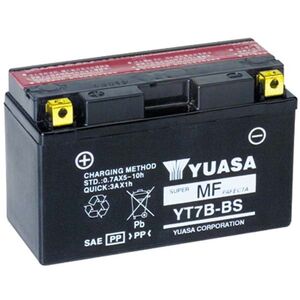 YUASA YT7B-BS-12V MF VRLA - Dry Cell, Includes Acid Pack 
